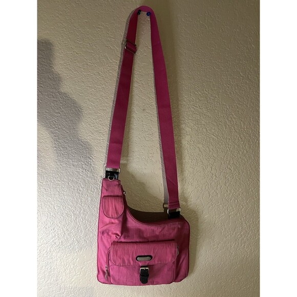 Baggallini Hot Pink Ergonomic Sling Crossbody Streetwear Hipster Commuter Bag - Picture 8 of 9